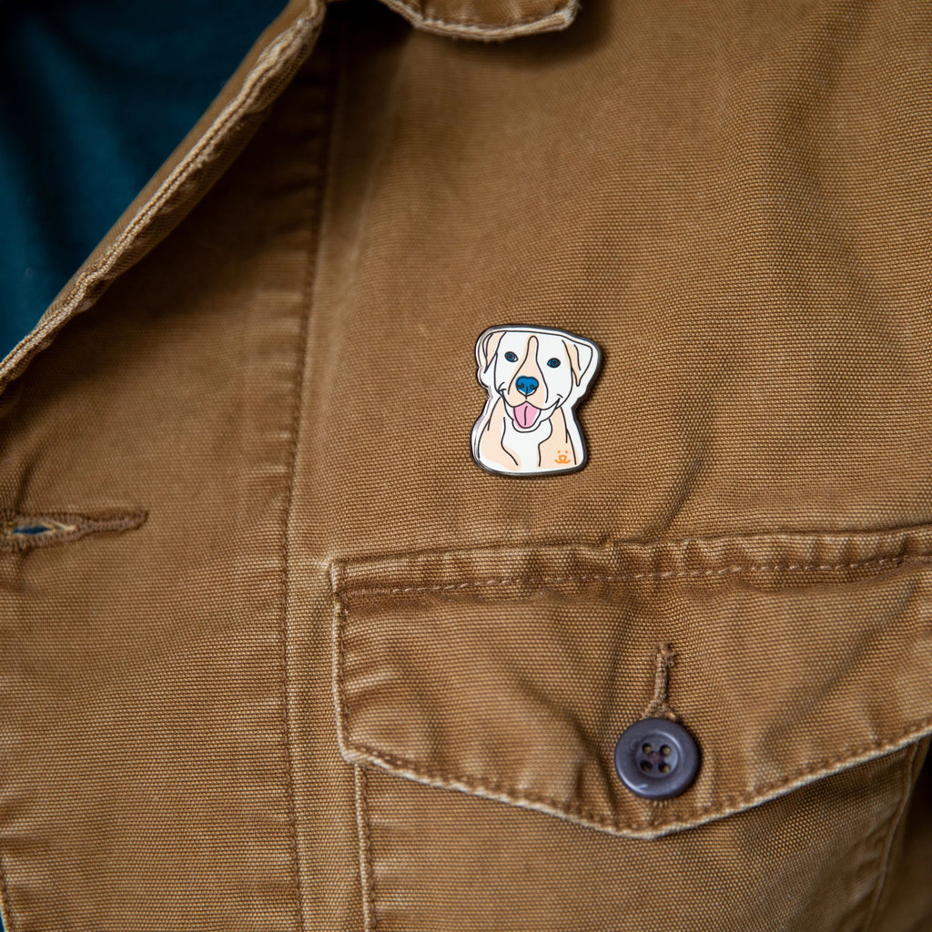 Jacket with a "Pitty" enamel pin