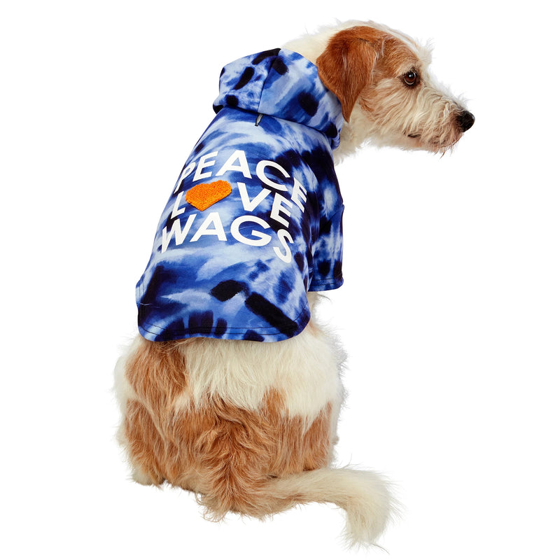 Dog model is wearing size SM