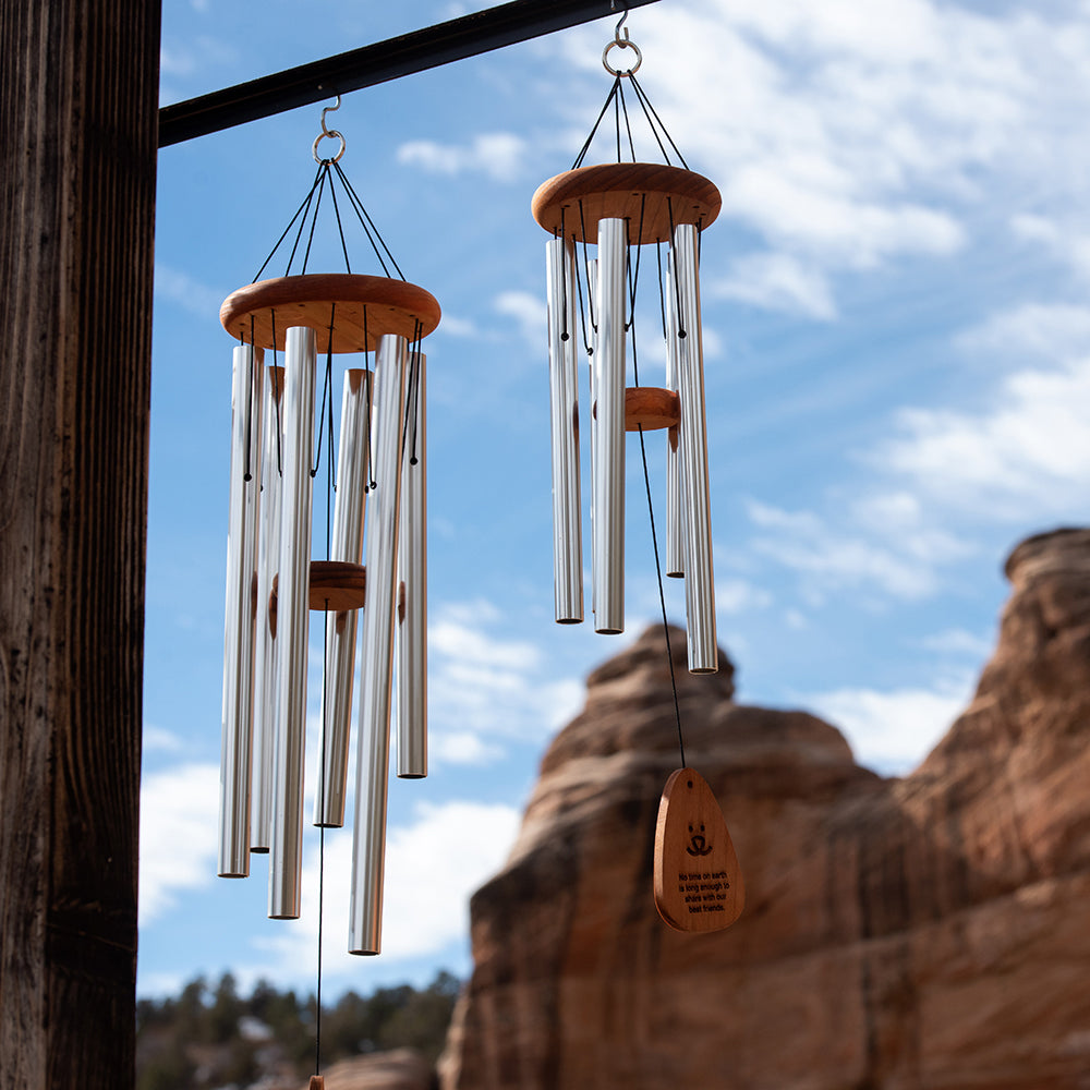 2 sets of silver Memorial Wind Chimes
