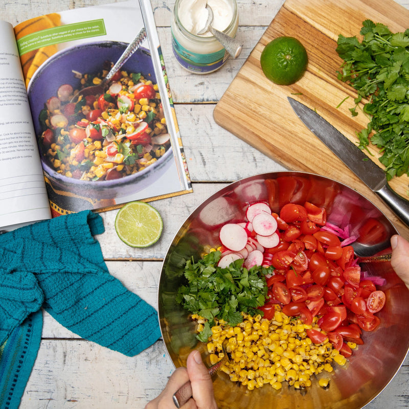 Pictured is the Street Corn Salad, p. 40