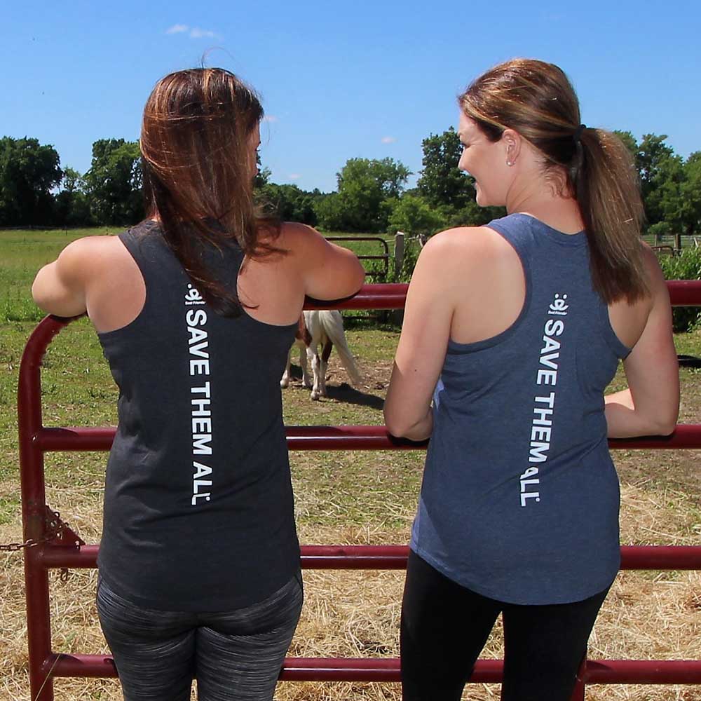 Call To Action Tank, Womens, Dark Gray Save Them All, Blue Save Them All 